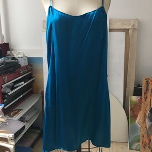 Blue silk slip